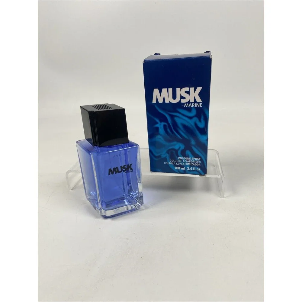 AVON MUSK Marine Cologne Men Spray 3.4 fl. oz.  with Box Discontinued